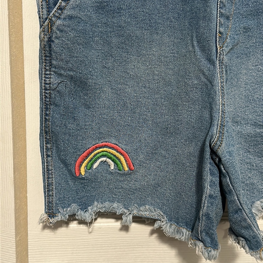 Pastel Rainbow Denim Oversized "Queen" Over-Alls - Picture 3 of 13